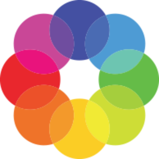 logo with interlacing different color circles